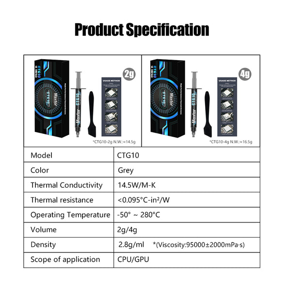 Maxtor CTG10 14.5w/m-k Thermal Paste for CPU GPU