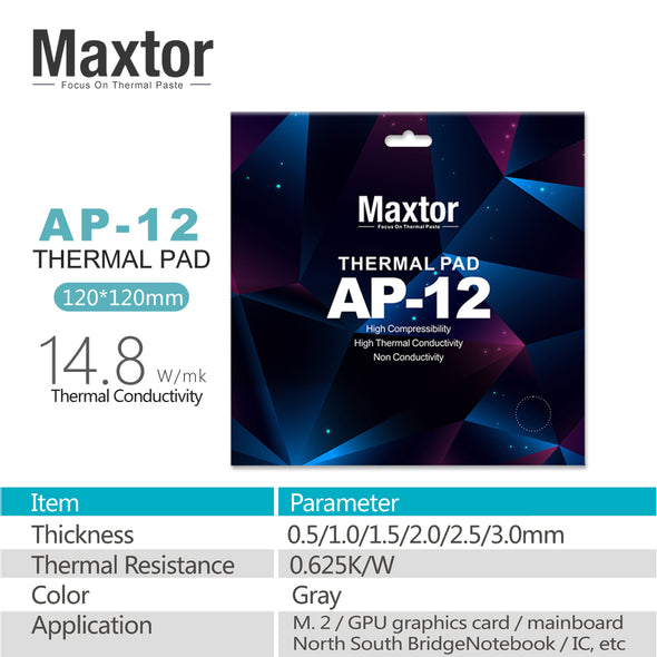 Maxtor AP-12 14.8W/m-k Thermal Pad  for GPU CPU