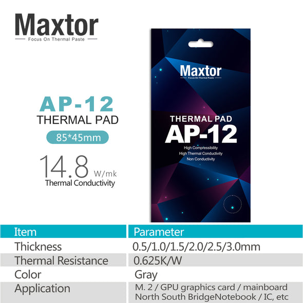 Maxtor AP-12 14.8W/m-k Thermal Pad  for GPU CPU